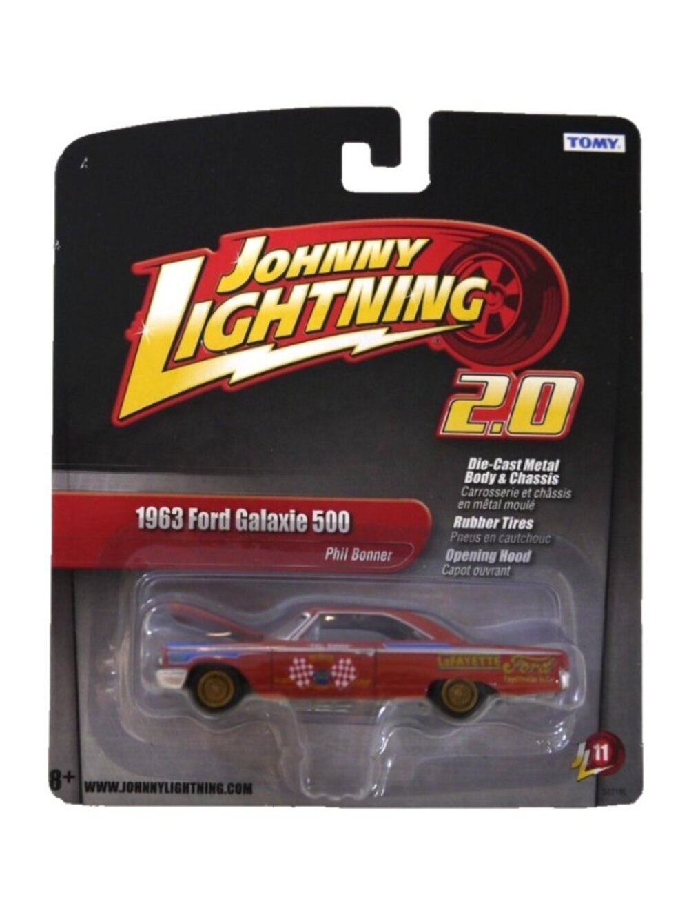 Johnny Lightning 2.0 red '63 Ford Galaxie 500 diecast car 1:64 New Tomy 2011